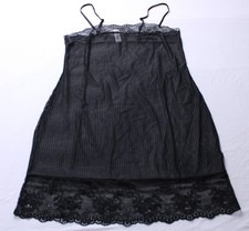 Adore Me Women's Sheer Lace Trim Jeanne Bodycon Slip EJ3 Black Large NWT