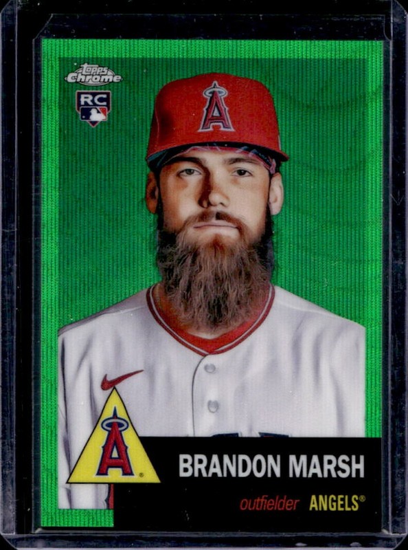 2022 Topps Chrome Platinum Brandon Marsh RC Green Wave Refractor #/99 Angels