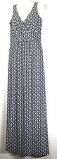 CHAPS WOMENS BLACK AND WHITE MAXI LONG SLEEVELESS DRESS  XS EXTRA SMALL