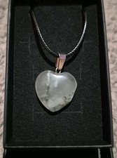 Moss Agate Pendant Handcrafted Heart-Shaped Necklace, Made in USA