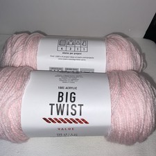 2-Big Twist Value - Baby Pink -Dye Lot 647631-6oz,380 Yds, Medium Weight 4.