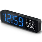 Large Display Digital Alarm Clock for Bedrooms, Date Day of Week Calendar Des