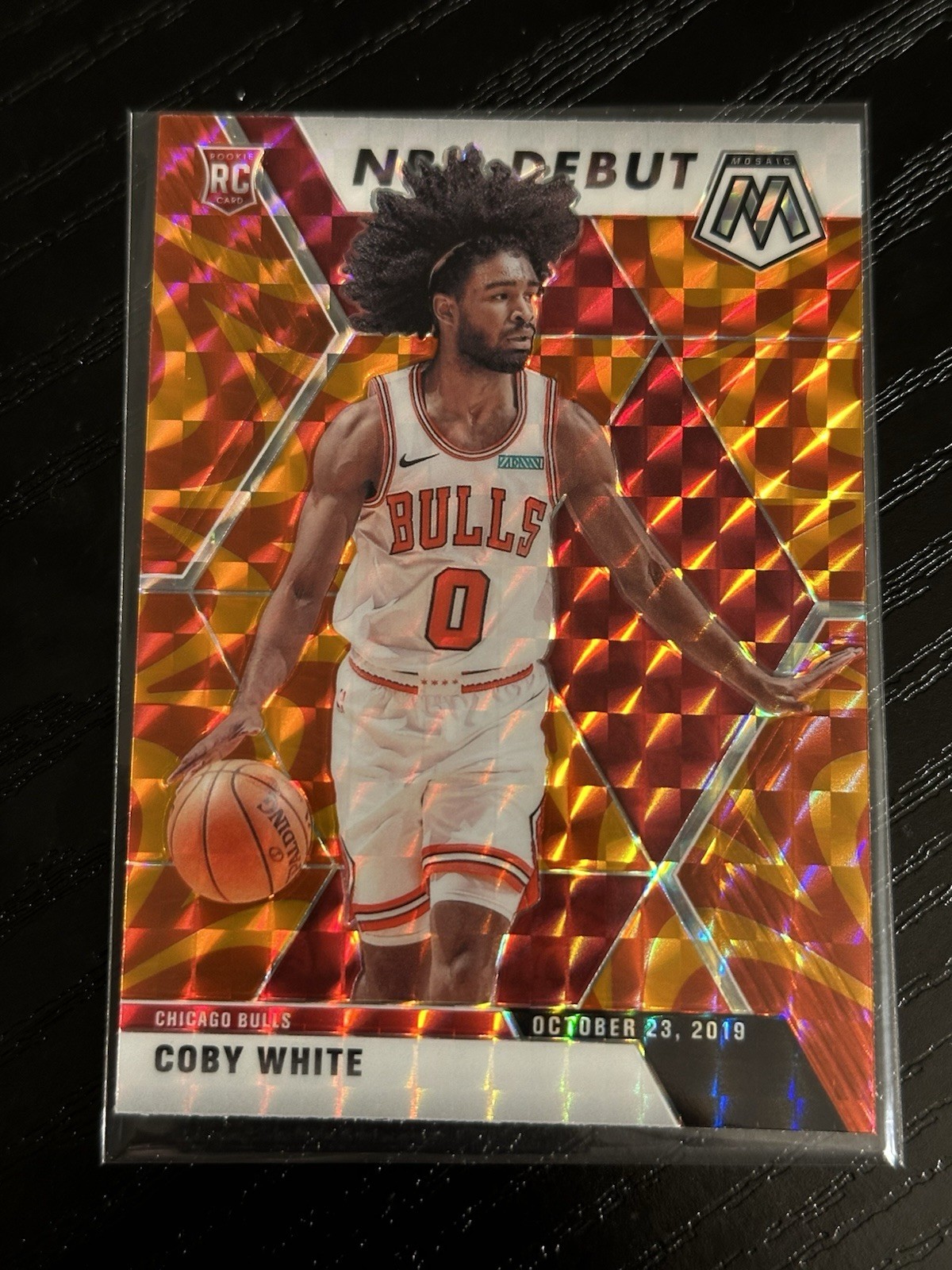 2019-20 Panini Mosaic Coby White NBA Debut Orange Reactive Prizm Rookie #264 RC