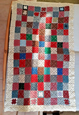 Patchworkdecke Handarbeit gehäkelt