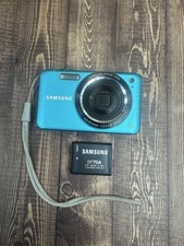 Samsung SL605 12 MP Blue Digital Camera 5x Zoom W/ Battery-TESTED