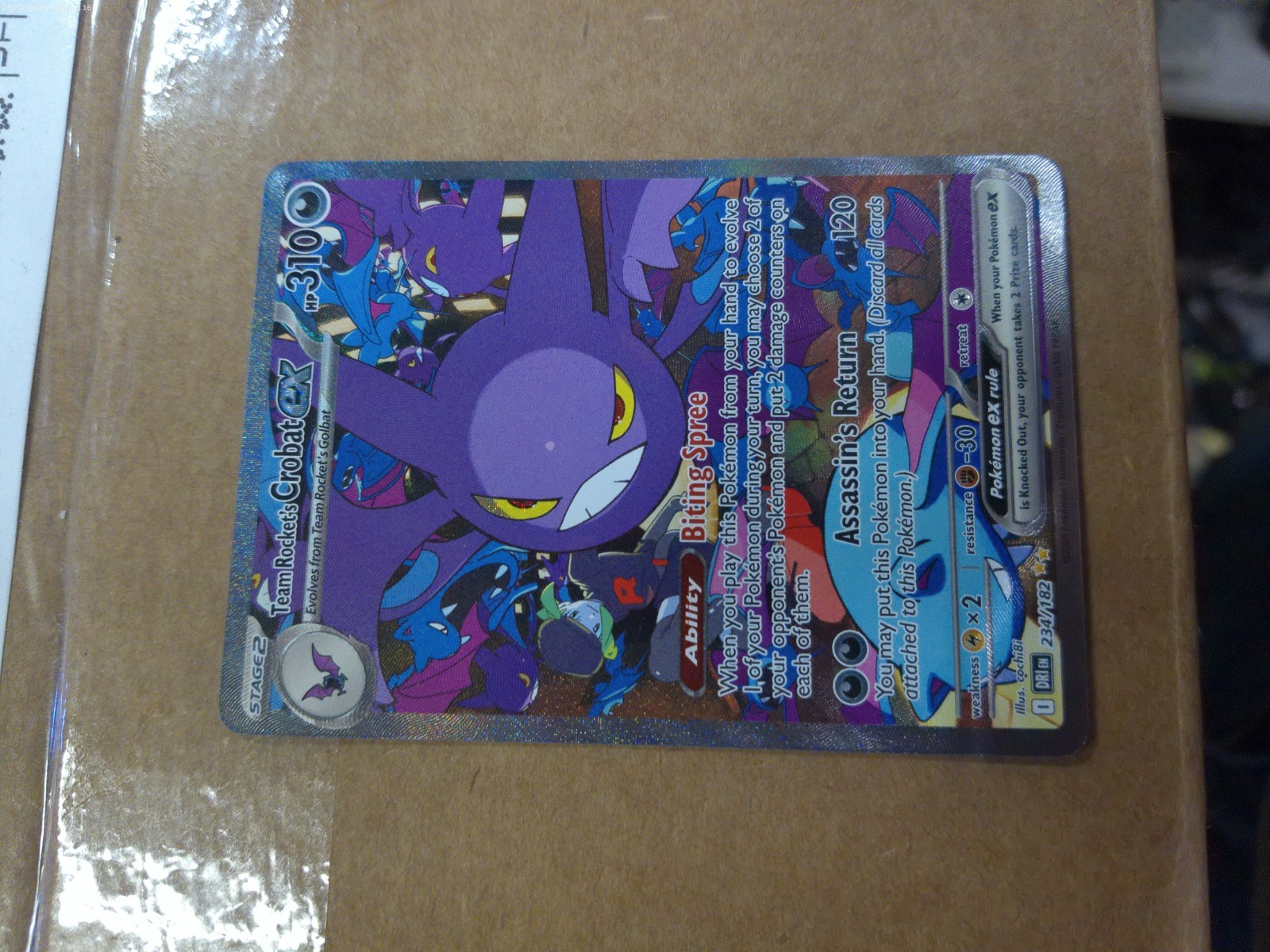 Team Rocket's Crobat ex 234/182 Sv10: Destined Rivals Holo