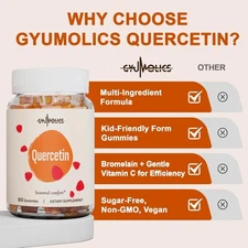 QUERCETIN 500MG GUMMIES FOR KIDS WITH BROMELAIN VITAMIN C & D3 & STINGING NETTLE
