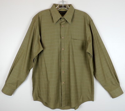 slim fit dress slacks One Piece Collar Shirt in Military Green 16.5 main image 0