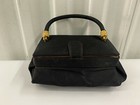 Vintage Mid Century Black Satin Pill Box Evening Bag Bienen Davis