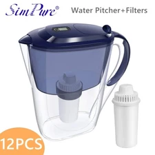 12PCS 3.5L Water Filter Pitcher Strong Lid,Easy to Use,Filters Chlorine,Flouride