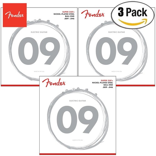 3-PACK Fender 250LR Super 250's Nickel Light/Regular Electric Guitar Strings - 第 1/1 張圖片