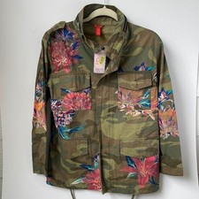 Chelsea & Violet Floral Print Camo Utility Jacket Size Xs Nwt