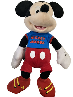 Disney Mickey Mouse Plush 21'' Tall 2015 Blue T Shirt With Mickey Mouse Spellout