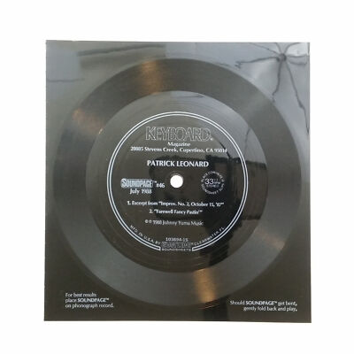 PATRICK LEONARD Improv No. 2, Oct 15 '87 SP#46 7'' Flexi Disc VG++ July 1988