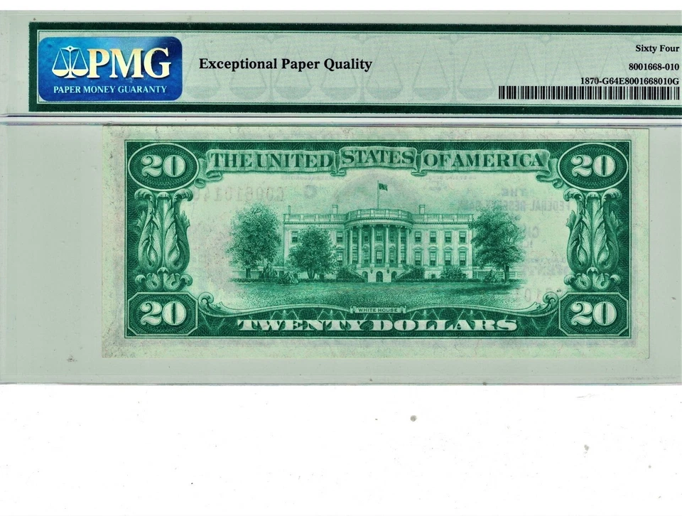 1929 $20 FRBN CHICAGO PMG CHOICE UNC 64 EPQ - Image 2 of 2