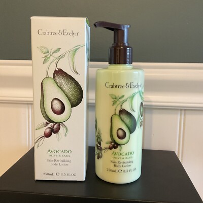 Crabtree & Evelyn Avocado Olive & Basil REVITALISING Body Lotion 8.5oz BNwPUMP