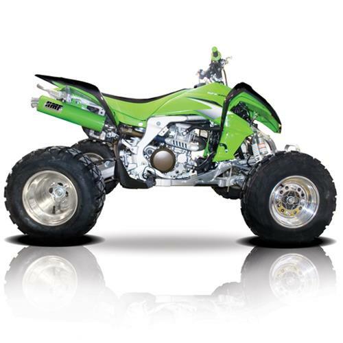 HMF Performance Brushed Full System Exhaust Black Euro Cap Kawasaki KFX