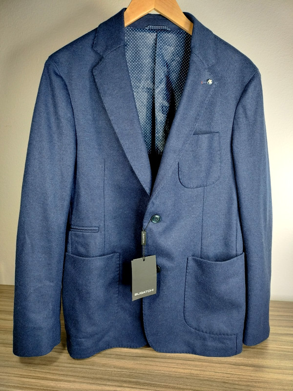 Bugatchi Blazer Men S Blue Navy Suit Sports Jacket Cotton Casual Coat Midnight