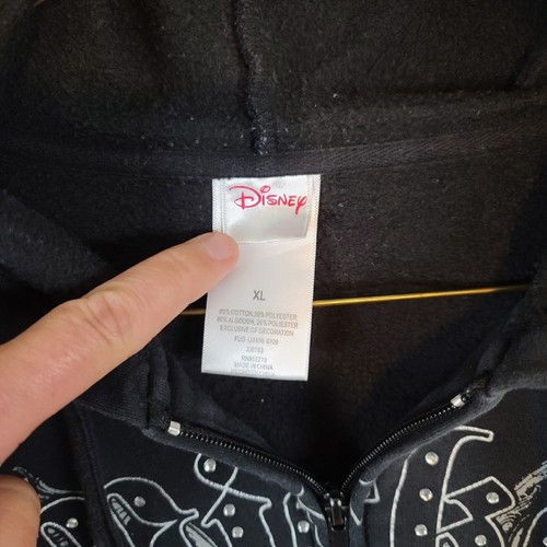 Disney Mickey Mouse Womens XL Full Zip Black Hoodie w/Pockets - Picture 4 of 11