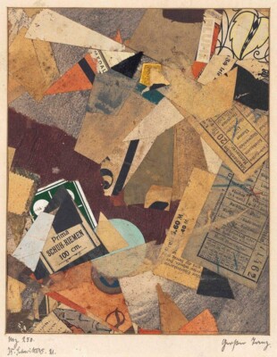 Collage MZ 250 Kurt Schwitters Print 1920 Dada Abstract Merz