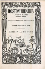 1904 Boston Theatre Program "Girls Will be Girls" Adv. Turkish Tobacco
