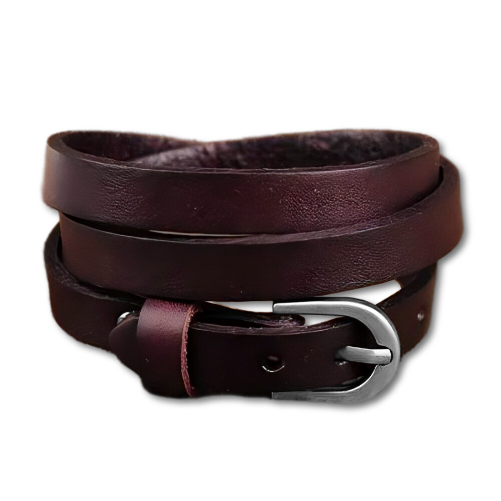Zense - Bracciale da uomo con triplo giro in vera pelle marrone ZB0253