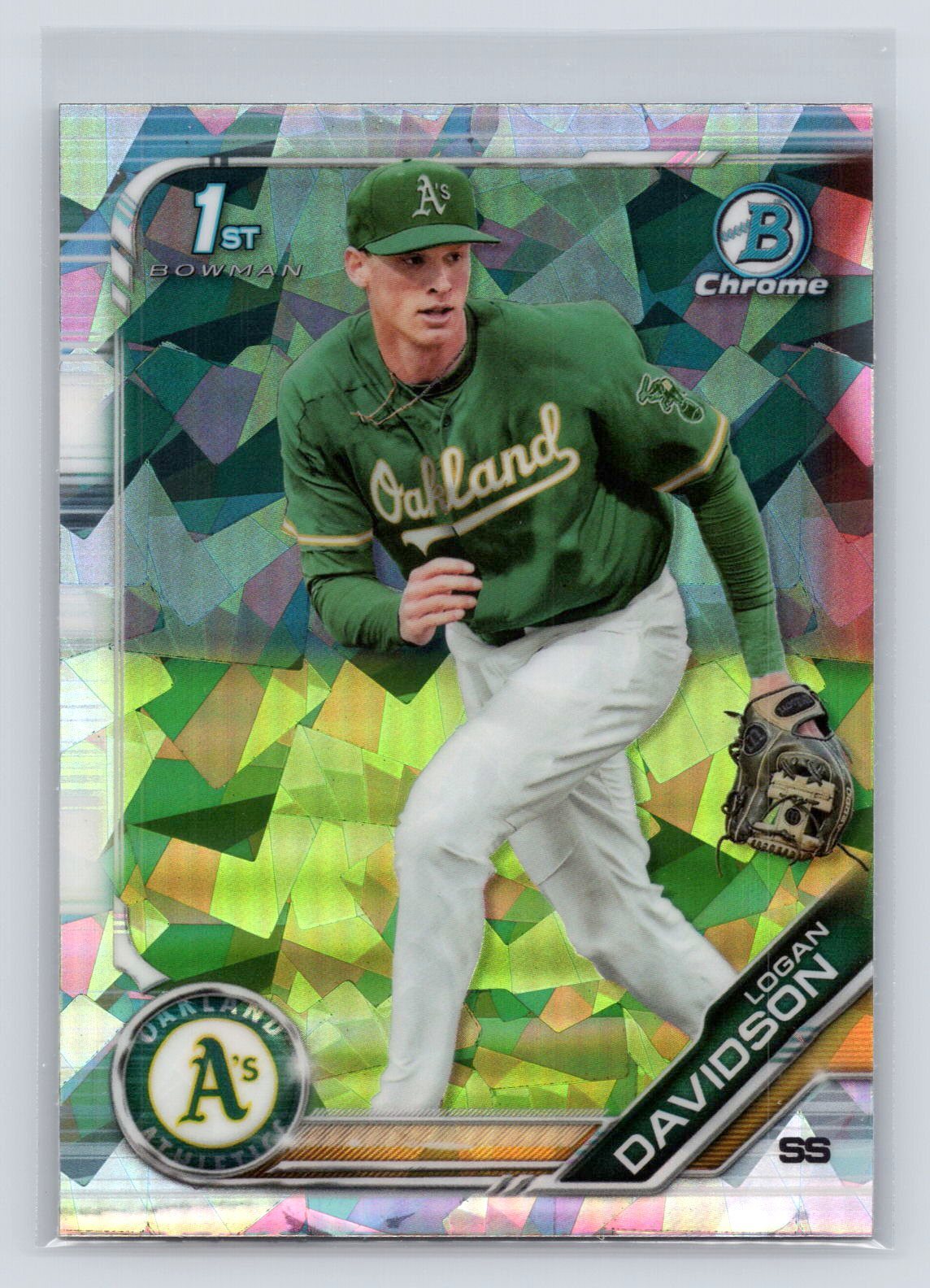 2019 Bowman Draft Sapphire Edition Logan Davidson Oakland Athletics