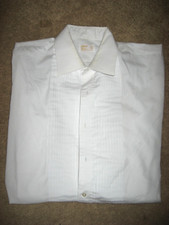 Mens White AFTER SIX Tuxedo Dress Shirt 16.5-35 Large