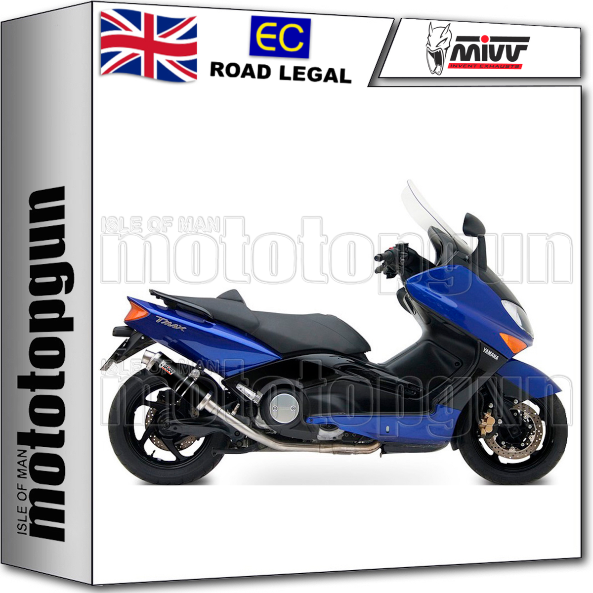 MIVV FULL SYSTEM EXHAUST GP STEEL BLACK YAMAHA T-MAX TMAX 500 2004