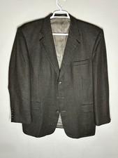 Stafford Mens 44R Jacket Sport Coat Wool Tweed Herringbone Brown 3-Button