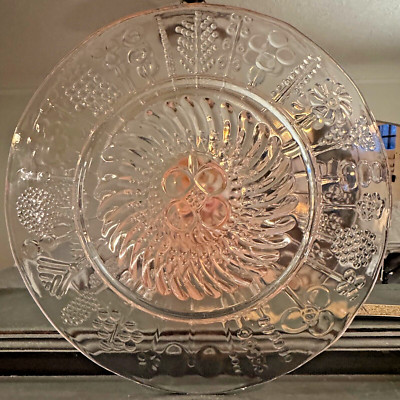 Iittala Glass Flora Platter Plate MCM Nuutajarvi Oiva Toikka Finland MINT 