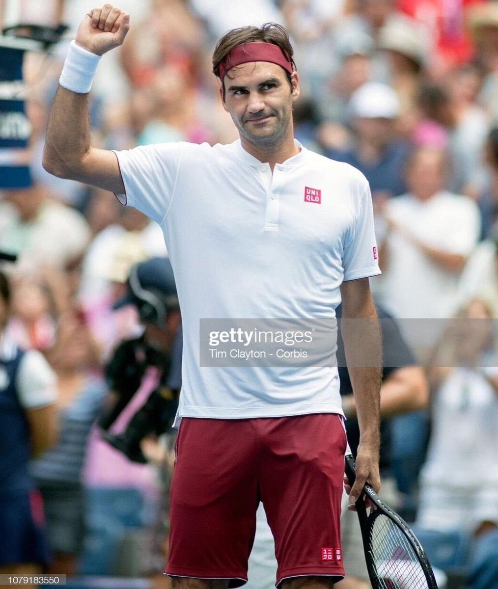 Uniqlo Roger Federer RF 2018 US Open Henley Tennis Polo Shirt Nadal | eBay