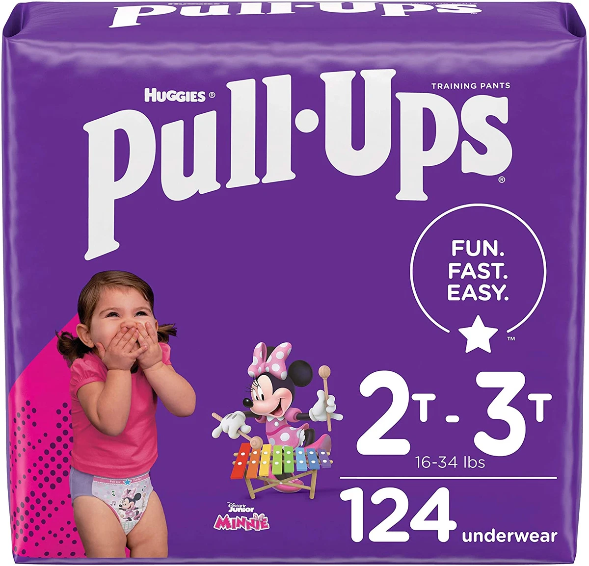 Pull-Ups Girls' Potty Training Underwear Size 4, 2T-3T, 124 Ct, One Month  Supply