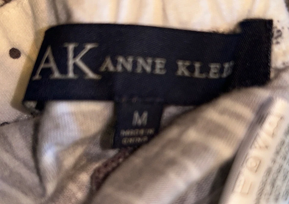 Conjunto de pijama feminino Anne Klein tamanho M estampa animal anos 90 algodão/raiom - Imagem 3 de 4