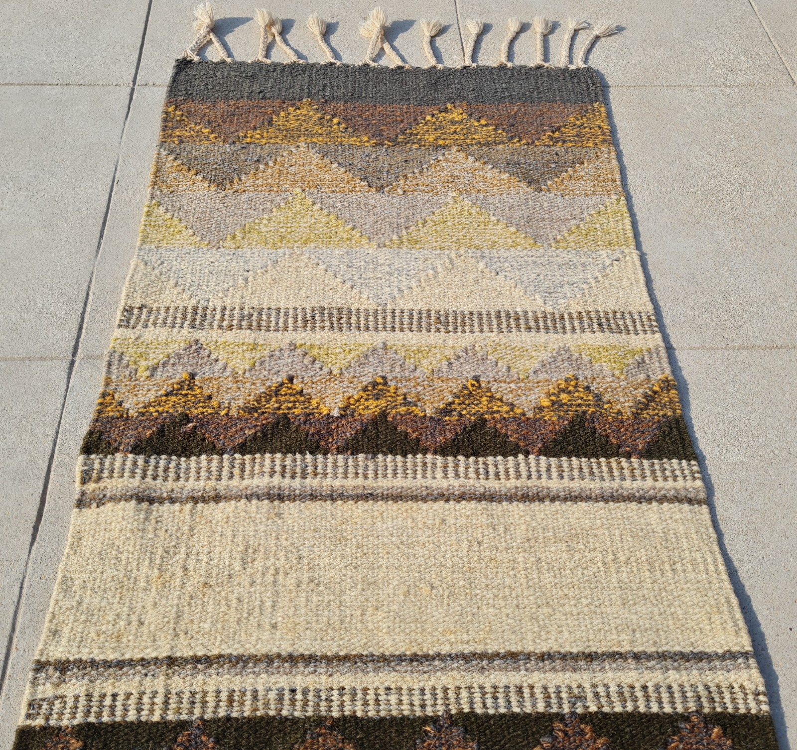 Authentic Hand Knotted Vintage Greece Kilim Kilim Wool Area Rug 3.2 x 1