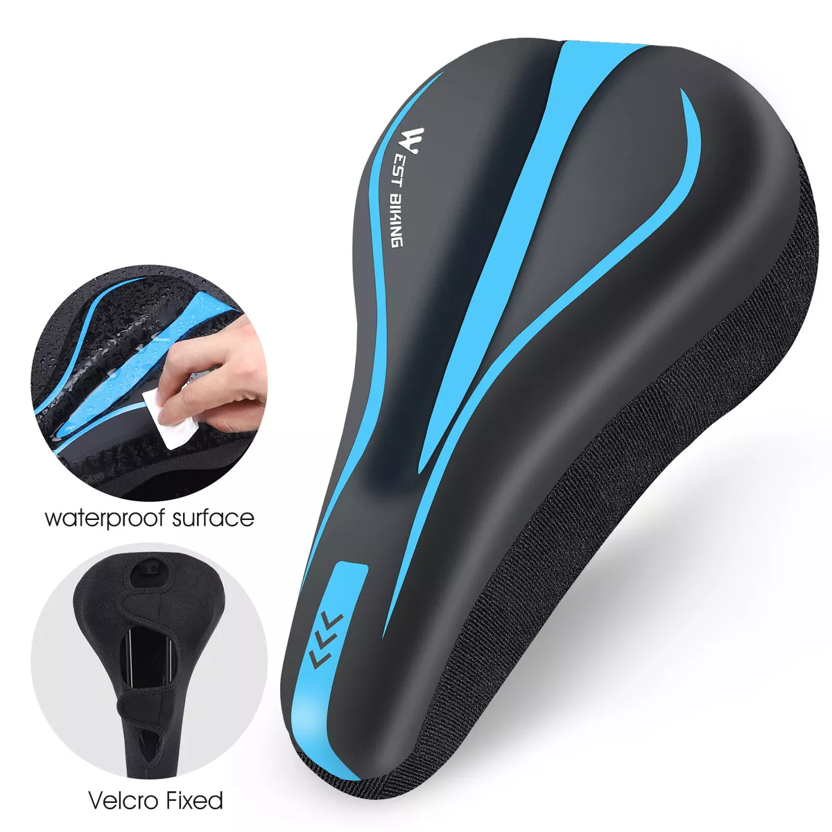 Silicone Bike Seat Cushion, Soft Gel Padded Bicycle Seat Cover, Men Women  Comfort Bike Fits For Exercise, Cycling, Spinning, Mountain, Road Bikes -  Temu