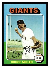 1975 TOPPS MINI BASEBALL BRUCE MILLER #606 ROOKIE CARD GIANTS HIGH GRADE. rookie card picture