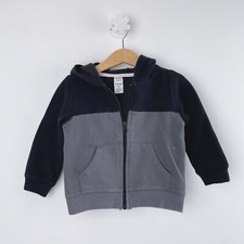 Carter  s  Zip Up Hoodie Size 24 Months Toddler Boy Sweatshirt Black/Gray