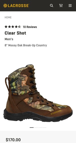 LaCrosse Men’s Clear Shot 8” Waterproof Hunting Boots Size 11.5 NEW! $170! - Picture 8 of 9
