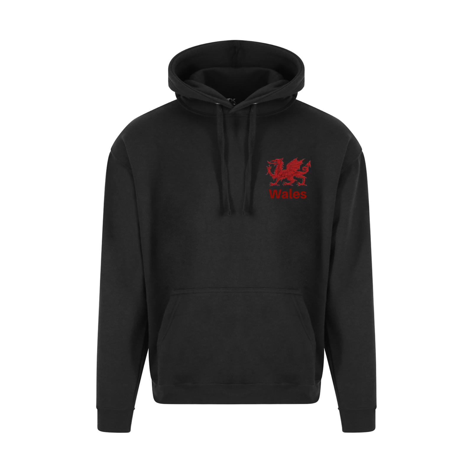 Welsh Dragon rugby hoodie embroidered jumper black, grey, navy