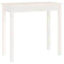 Tavolo Consolle Bianco 80x40x75 cm in Legno Massello di Pino
