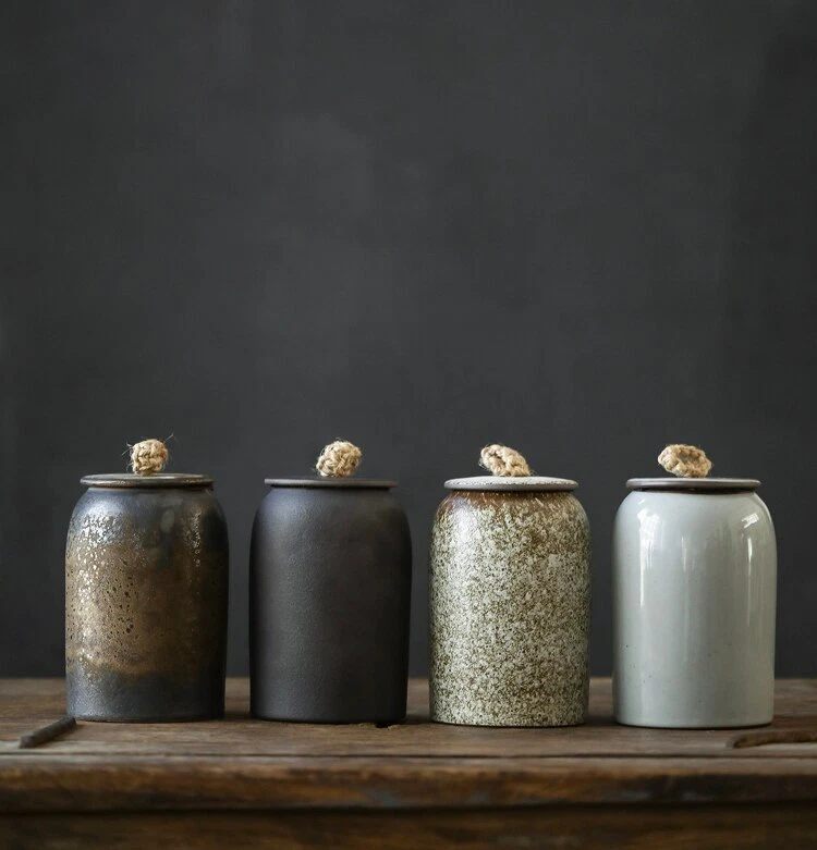 Retro Tea Caddy Ceramics Puer Tea Tea Storage Box Tea Jar Candy Jar Container
Opens in a new window