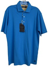 NWT Cremieux Classics size M blue short sleeve polo shirt mens