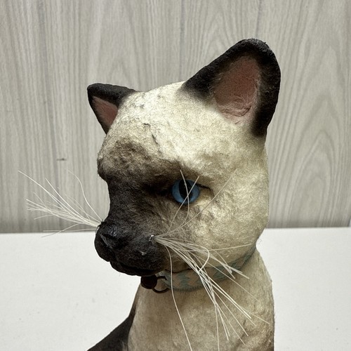 Craig C Yenke Co 10.5" Siamese Cat w/ Birdhouse Handcrafted Paper Mache Folk Art - Picture 21 of 23