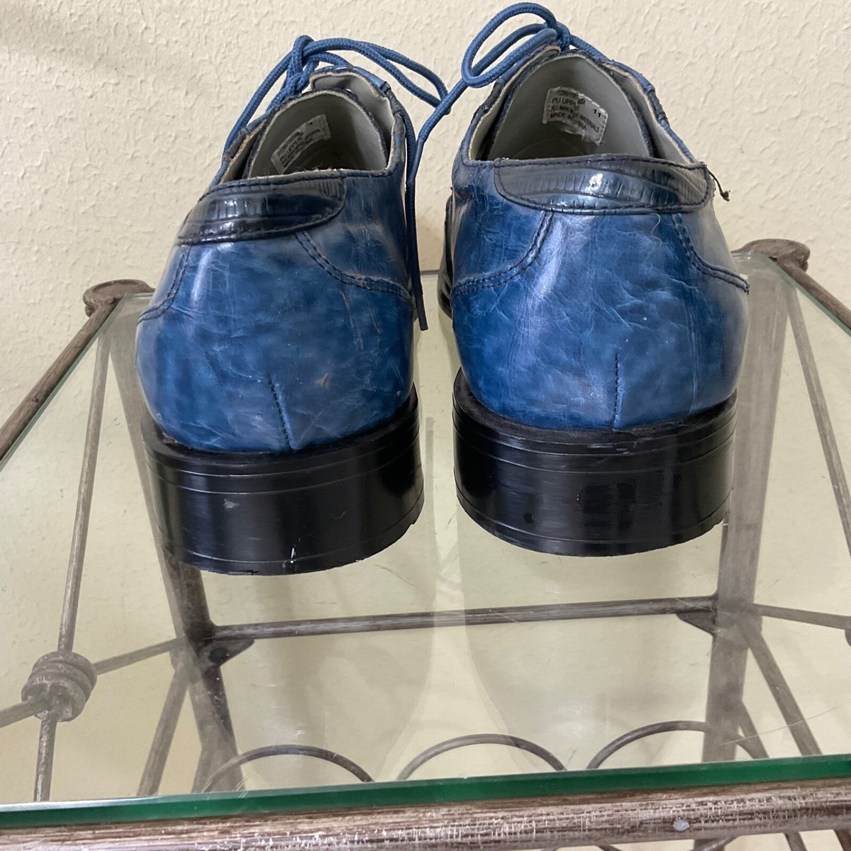Hugo Vitelli shoes mens size 11 Blue Lace Up Oxford Faux leather Croc embossed hugo vitelli shoes products for sale | eBay main image 4