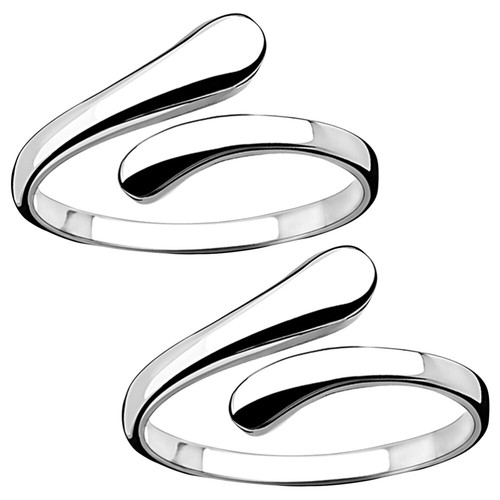 2 Pcs Geometric Split Ladies for Teens Engagement Open Rings