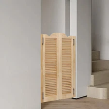 Wood Color Swinging Door Double Half Door Double-hinged Caf?? Door With Hinges