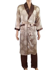 Mens Satin Silk Pajama Pants Silk Robe Lounge bottoms Nightgown Kimono