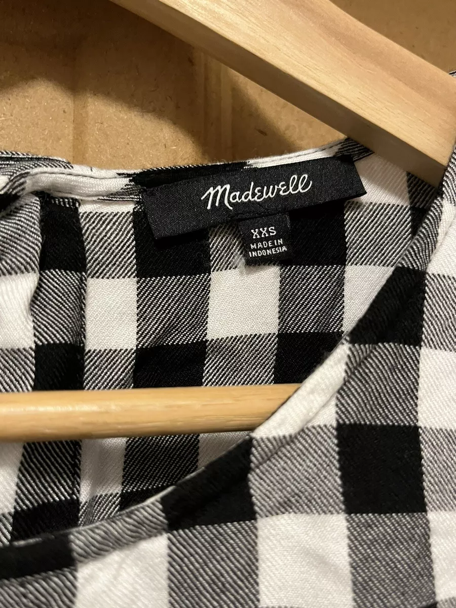madewell black and white plaid shirt