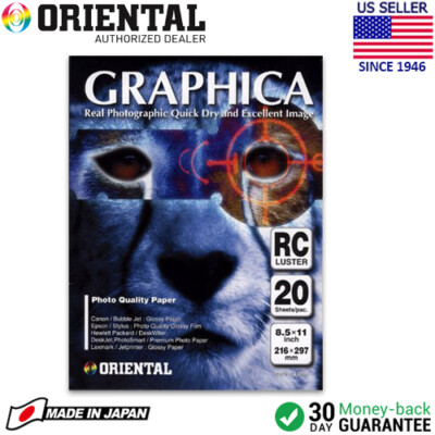 Oriental GRAPHICA RC Premium Photo Inkjet Paper Luster 8.5 x 11'' 20 Sheet